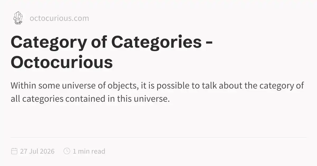 Category of Categories - Octocurious