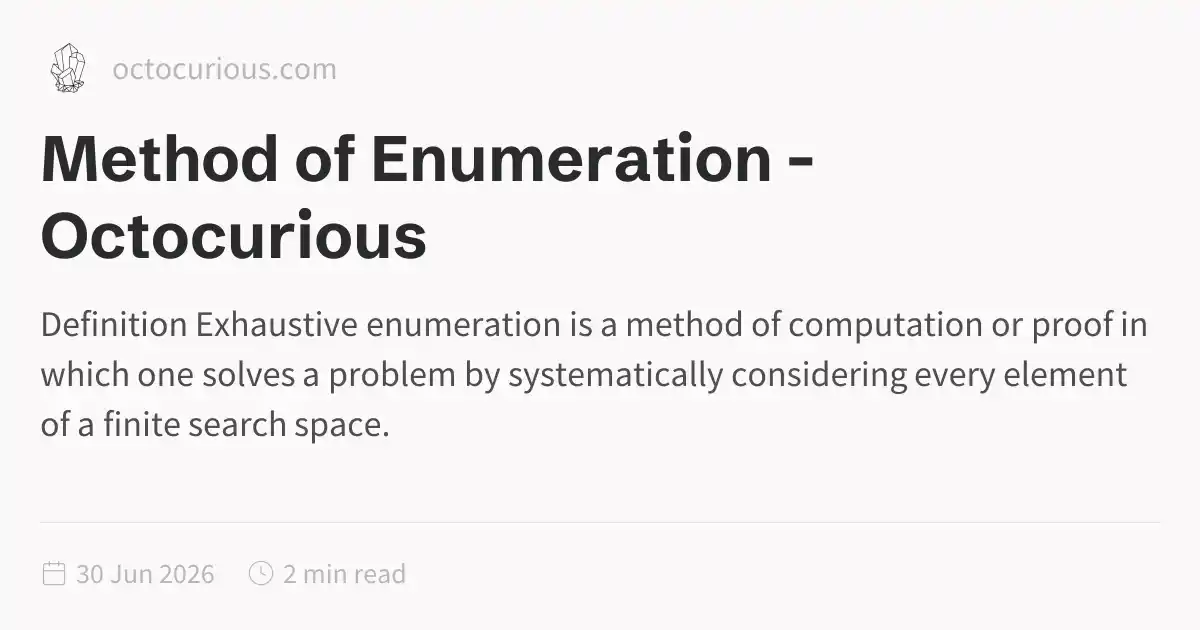 Method of Enumeration - Octocurious