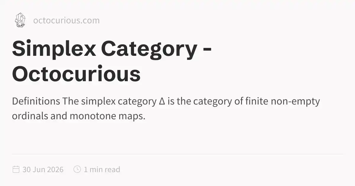 Oct Simplex Simplex Category - Octocurious